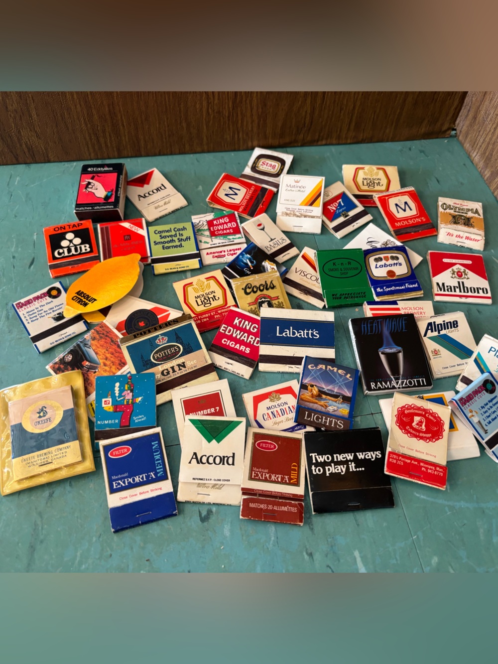 50 vintage match books beer tobacco advertising ephemera collectible